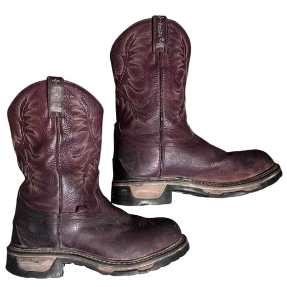 TONY LAMA HENRICK Brown Embroidered Boots Men’s Leather Round Toe SZ 9D Western - Picture 7 of 17